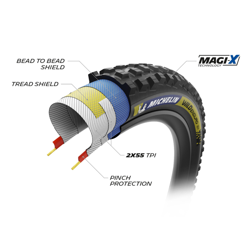 Load image into Gallery viewer, Michelin WILD ENDURO MH RACING LINE, Mountain Tire, 29''x2.50, Folding, Tubeless Ready, MAGI-X, Black