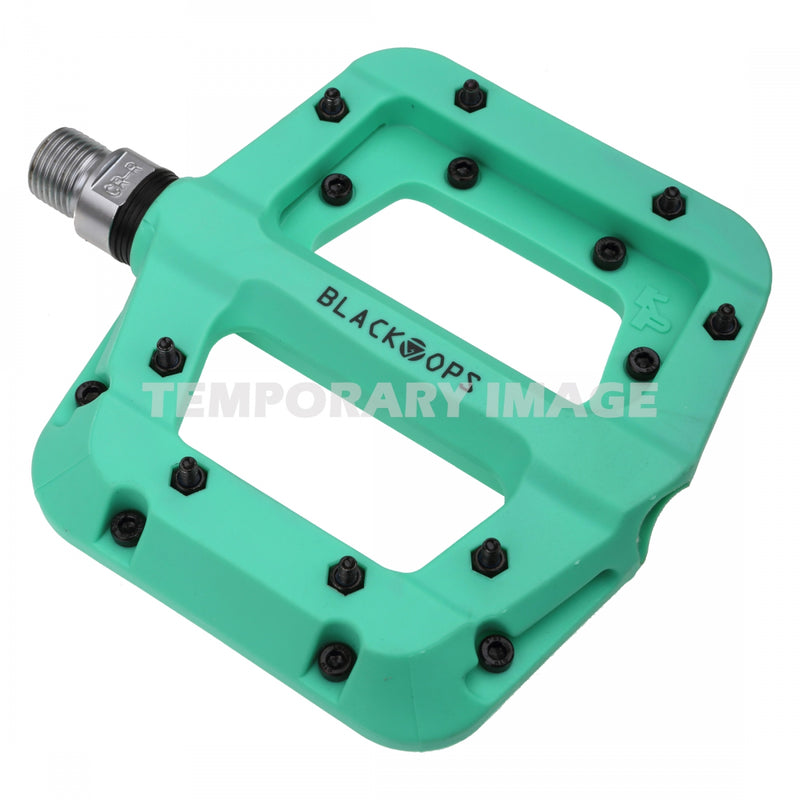 Load image into Gallery viewer, Black Ops Park Rat Platform Pedals - Nylon Body, Sealed Bearings, Removable Steel Pins, 9 - 16" Spindles, Durable Composite Design, Teal Cycling Pedals