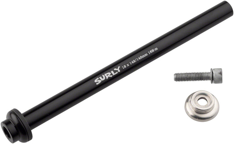 Load image into Gallery viewer, Surly Rear Thru-Axle - 12x142/148 mm, Fits Karate Monkey, Krampus, Ogre, Gnot Boost Frames, Chromoly, Black