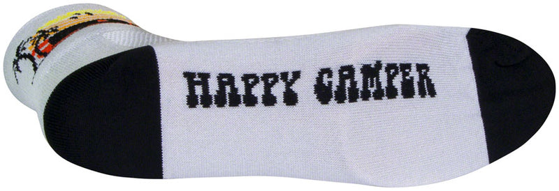 Load image into Gallery viewer, SockGuy Classic Happy Camper Socks - 3", Gray/Black/Orange, Large/X-Large