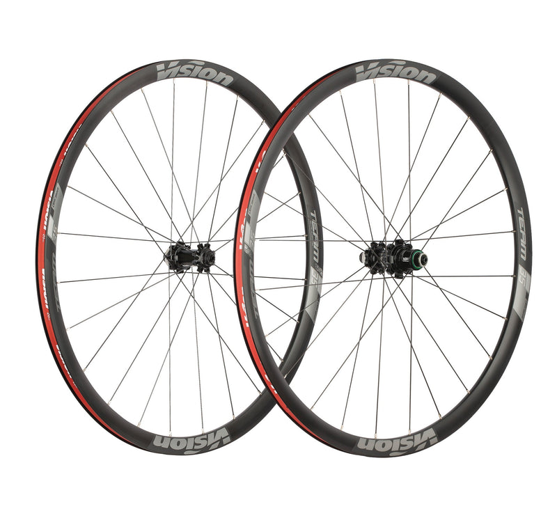 Load image into Gallery viewer, Vision Team 35 Wheelset 700c 12x100/142mm Center Lock HG 11 Tubeless Ready Blk