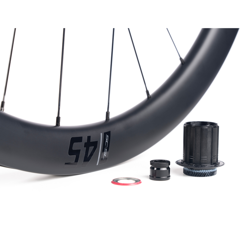 Load image into Gallery viewer, Vision SC45 SL Wheelset - 700, 12 x 100mm/12 x 142mm, Center-Lock, Micro Spline, Carbon, Black
