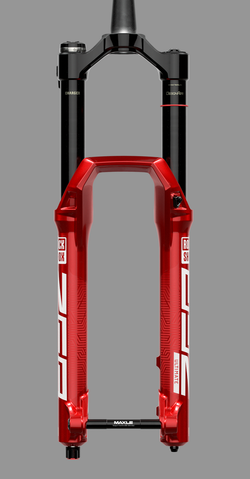 Load image into Gallery viewer, RockShox ZEB Ultimate Flight Attendant Fork - 29" Boost� 15x110, 170mm Travel, Electric Red, SmCrownOD 44 Offset, Includes Bolt-on Fender, 2 Bottom Tokens, Star Nut, Maxle Stealth, Battery & Charger - A3