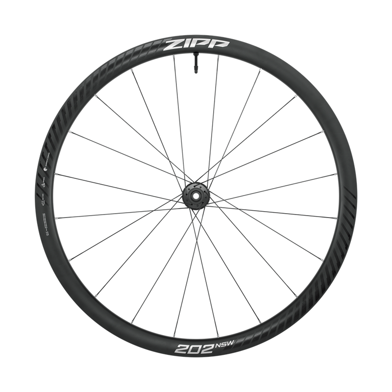 Load image into Gallery viewer, Zipp 202 NSW Front Wheel - 700, 12 x 100mm, Center-Lock, Tubeless, Carbon, Black/Dark Gray, 20H, A1