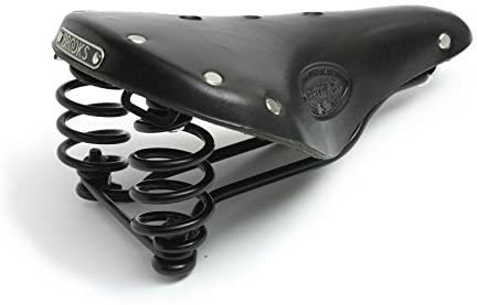 Brooks Flyer S Saddle Steel Rails Black Leather Women's Coil Spring Bike Seat