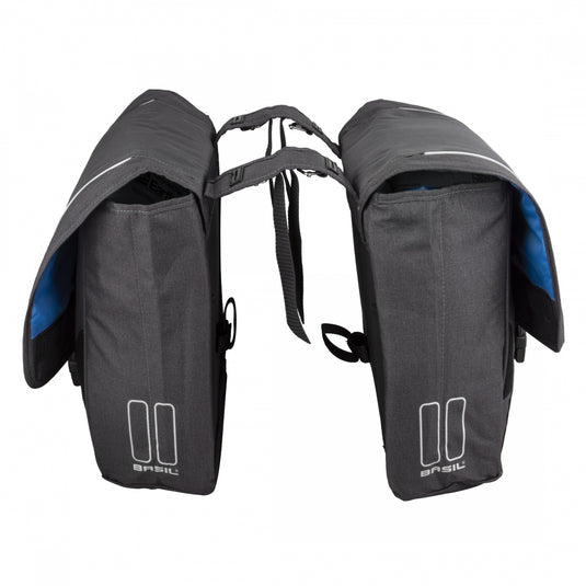 Basil Sport Design Double Pannier Bag Grey 13.8x5.9x17in UBS / Straps