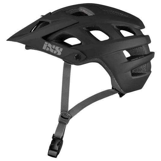 iXS Trail Evo Mountain Bike Helmet, Adjustable Visor, Black, SM(54-58cm)