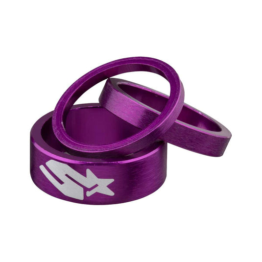 SPANK Spacer Kit 3/6/12mm Purple | Brushed Anodized With Laser Logo