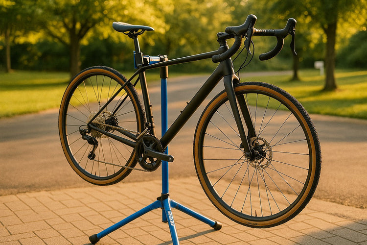 Bicycle in Suburban Repair Stand