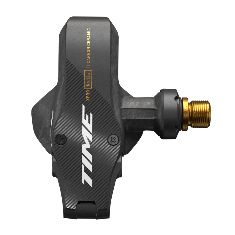 Load image into Gallery viewer, Time XPRO 12SL Pedals - Single Sided Clipless, Carbon, 9/16", Carbon/Gold, QF 53, B1
