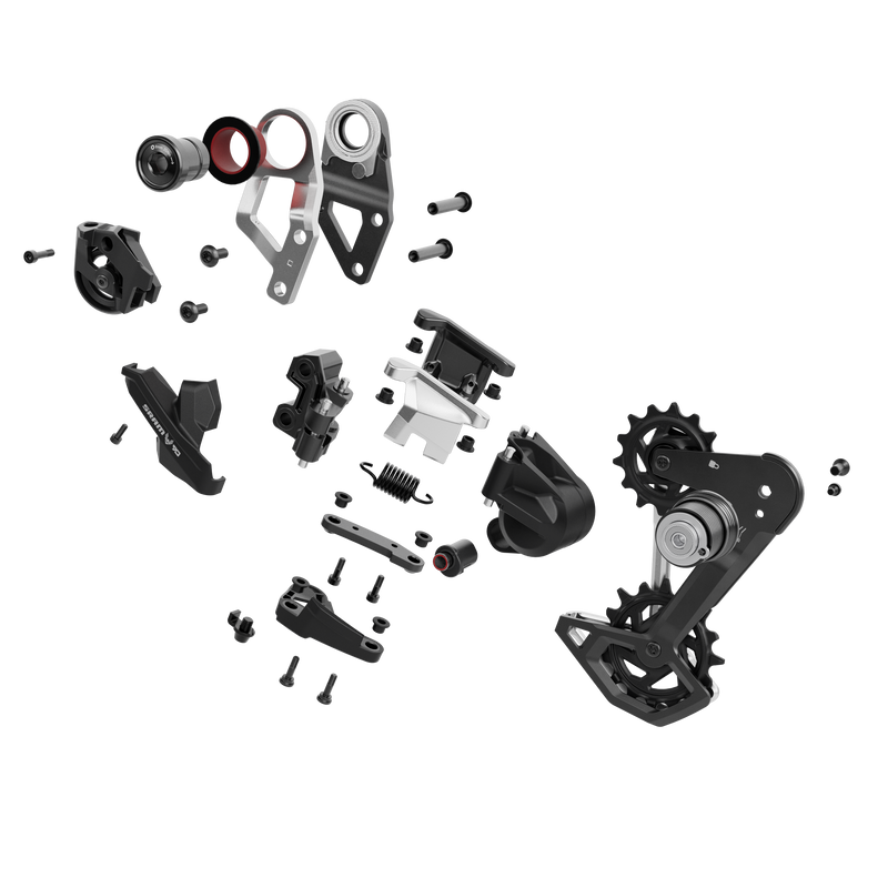 Load image into Gallery viewer, SRAM Eagle 90 T-Type 12-Speed Long Cage Rear Derailleur | Aluminum Black/Silver, Full Mount, 52T Max, Rebuildable Mechanical Innovation, UDH Compatibility, Precision Shifting, Lightweight Durable Cycling Component
