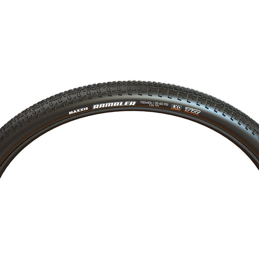 Maxxis Rambler Gravel Tire 700x45C, Folding, Tubeless Ready, HYPR-X, EXO, 120TPI, Black
