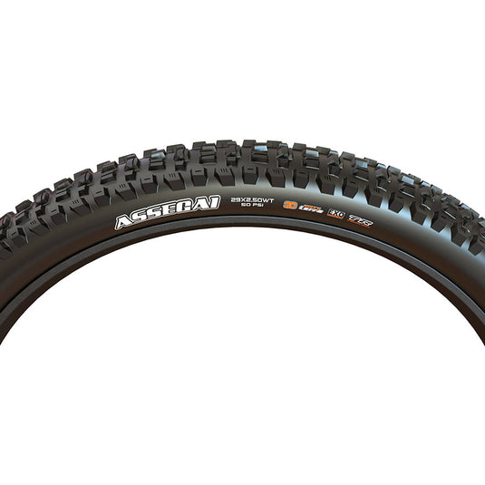 Maxxis Assegai Mountain Tire, 29"x2.50, Folding, Tubeless Ready, 3C Maxx Grip, DH, 120x2TPI, Black