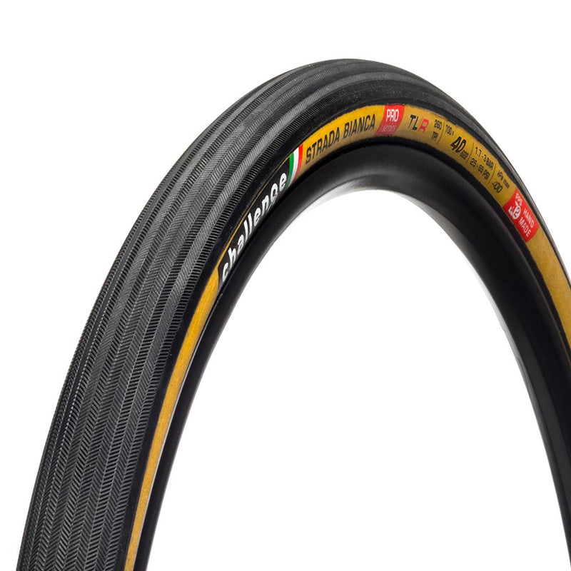 Load image into Gallery viewer, Challenge Strada Bianca Pro Tire Tubeless Folding Black/Tan Handmade 700 x 40
