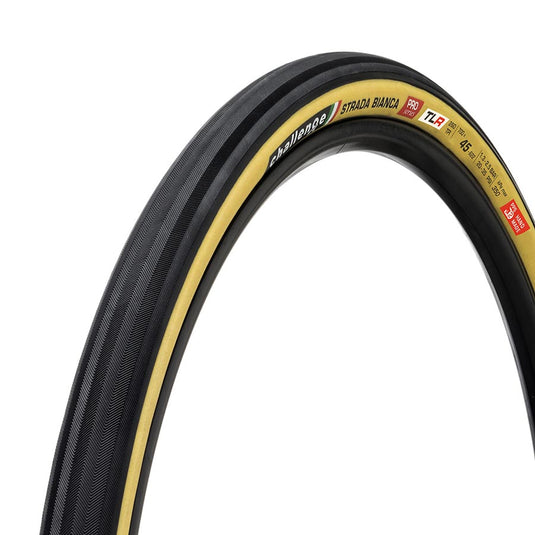Challenge Strada Bianca TLR Road Tire, 700x45C, Folding, Tubeless Ready, SmartPlus, SuperPoly, 300TPI, Tanwall