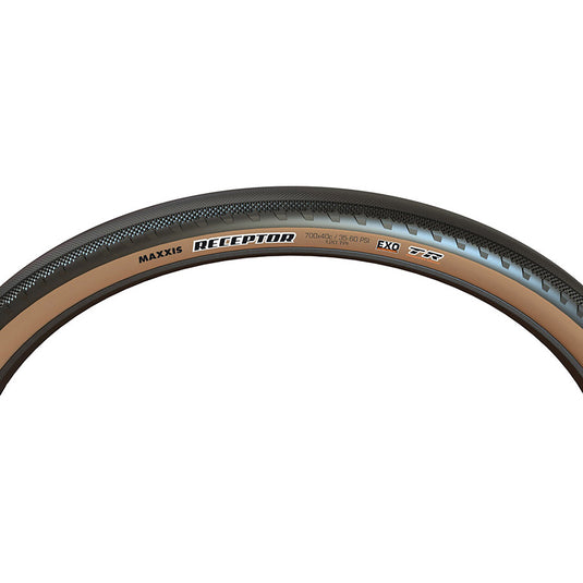 Maxxis Receptor Gravel Tire 700x40C, Folding, Tubeless Ready, HYPR-X, EXO, 120TPI, Tanwall