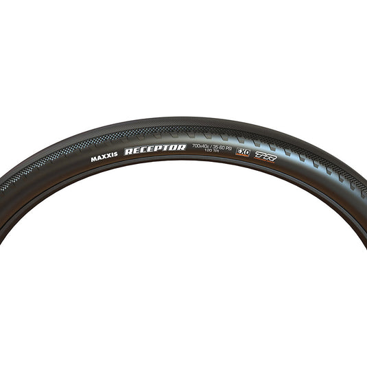 Maxxis Receptor Gravel Tire 700x40C, Folding, Tubeless Ready, HYPR-X, EXO, 120TPI, Black