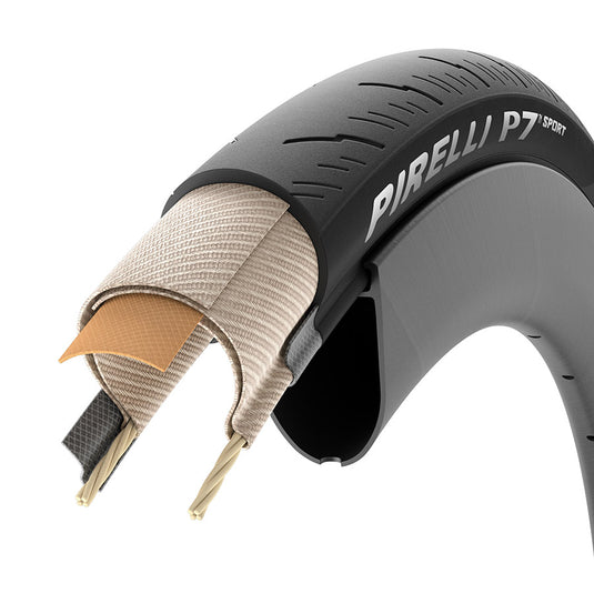 Pirelli P7 Sport Road Tire 700x30C, Folding, Clincher, PRO, TechBELT, 60, Black