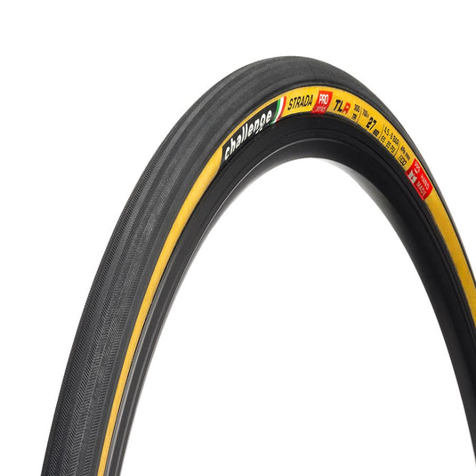 Challenge Strada Pro TLR 700x27C Tubeless-Ready Folding Tires with SuperPoly PPS Casing - Tanwall, High-Performance Cycling Gear