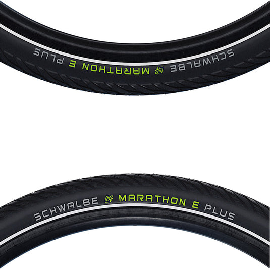 Schwalbe Marathon E-Plus Hybrid Tire, Wire, Clincher, Addix E, TwinSkin, 67TPI, Black Reflective