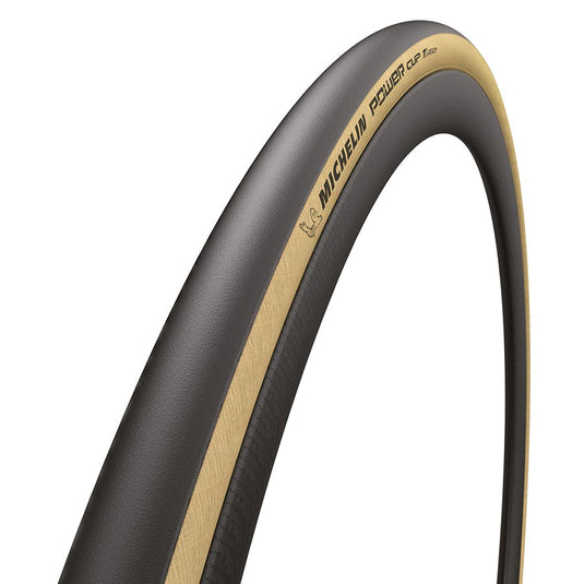 Michelin Power Cup TLR Road Tire, 700x28C, Folding, Tubeless Ready, X-Race, Tubeless Shield, 4x120TPI, Tanwall