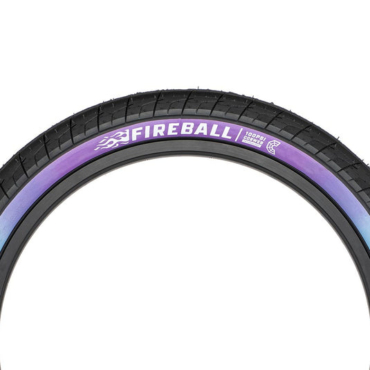 Eclat Fireball Tire 20 x 2.3 TPI 60 PSI 100 Clincher Wire Purple/Teal Fade BMX
