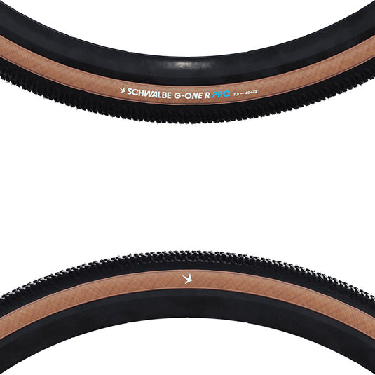 Schwalbe G-One R Pro Gravel Tire, 700x50C, Tubeless Ready, Addix Race, V-Guard, 67TPI, Transparent Skinwall