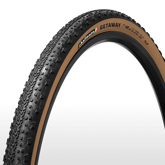 Challenge Getaway Race V-TLR Gravel Tire, 700x40C, Folding, Tubeless Ready, SMART-V, PPS, 120TPI, Tanwall