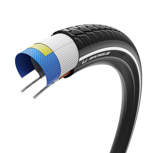 Michelin City Touring Road Tire, 700x40C, Wire, Clincher, MAGI-X, City Shield, 3x62, Black