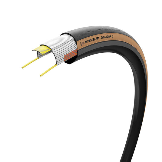 Michelin Lithion 4 Classic TS, Road Tire, 700x25C, Folding, Clincher, MAGI-X, Tanwall