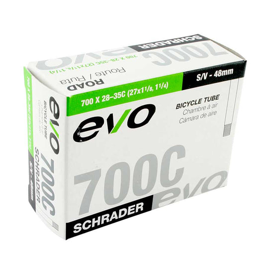 EVO Schrader Inner Tubes Bundle 700C, 48mm Valve | Premium 0.85mm Wall Thickness, Compatible with 18-25C Tires