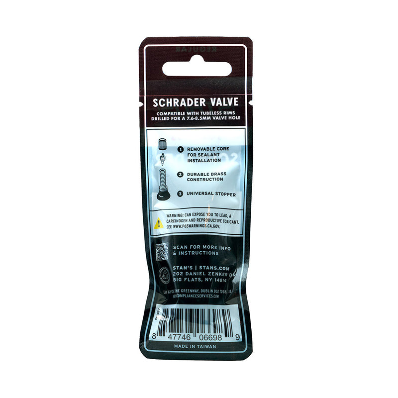 Load image into Gallery viewer, Stan's Tubeless Universal Valve Stems - Brass, Regular, Schrader, Pair
