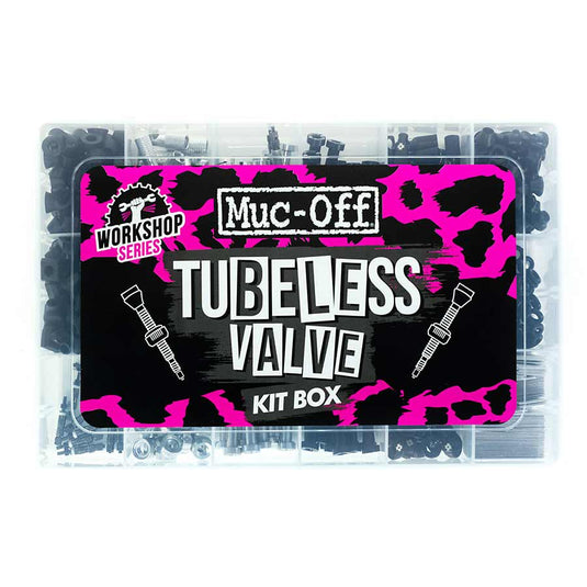 Muc-Off Workshop-Tubeless Valve Kit Box, Black/Silver
