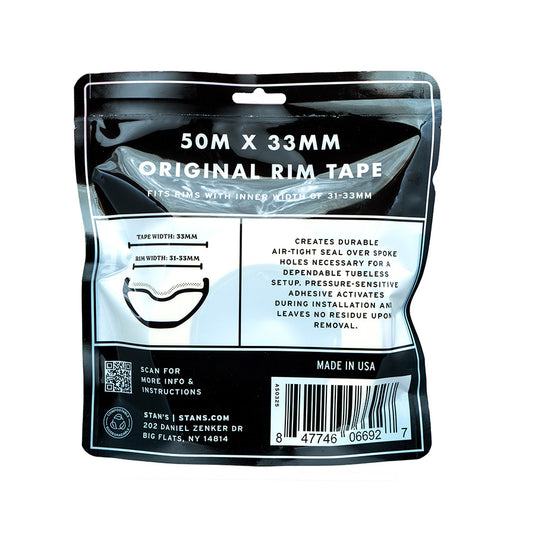 Stan's Original Tubeless Rim Tape, 33mm Width, 50m Roll