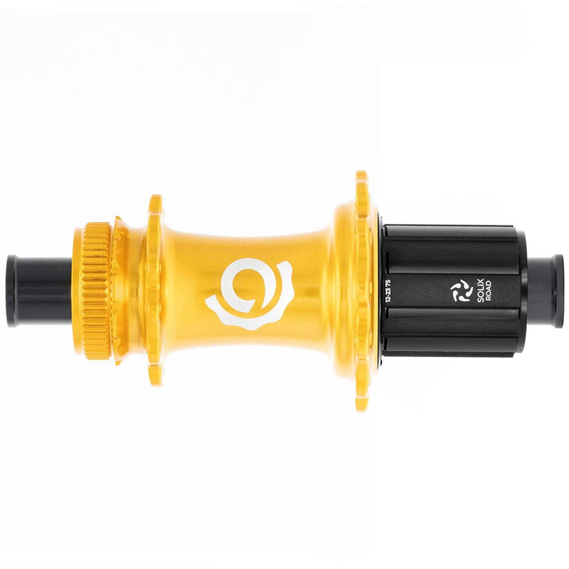 Load image into Gallery viewer, Industry Nine Solix G Classic Rear HG11, Disc Hub, Rear, 28H, 12mm TA, 142mm, Shimano HG 11, Gold
