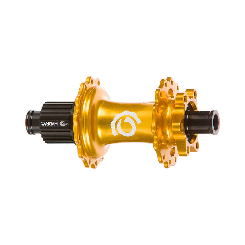 Load image into Gallery viewer, Industry Nine Hydra 2 Boost MicroSpline, Disc Hub, Rear, 28H, 12mm TA, 148mm, Shimano Micro Spline, Gold
