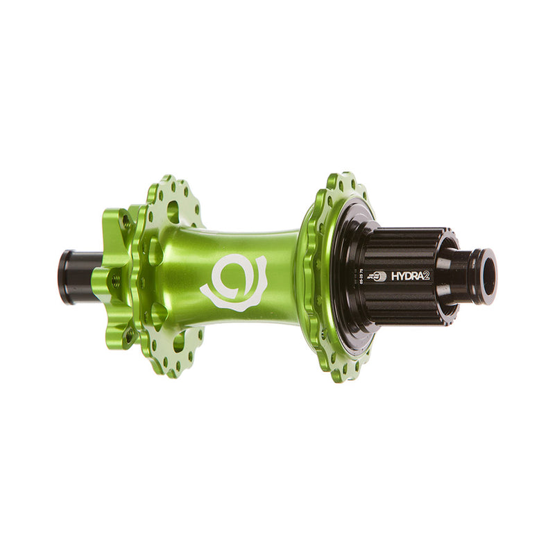 Load image into Gallery viewer, Industry Nine Hydra 2 Boost MicroSpline, Disc Hub, Rear, 28H, 12mm TA, 148mm, Shimano Micro Spline, Lime

