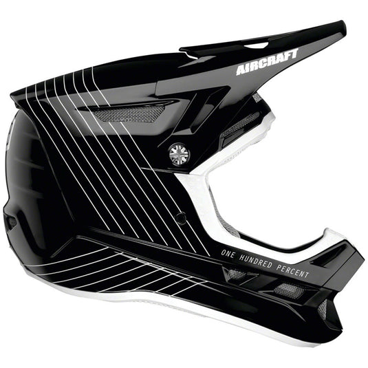 100-Aircraft-Composite-Full-Face-Helmet-Large-(59-60cm)-Full-Face--Visor--Steel-D-Ring-Buckle--Washable-Anti-Bacterial-Liner--Cheek-Pads-Chin-Strap-Covers-Black_HLMT5334