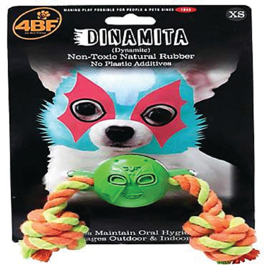 Interactive 4bf Mask Rope & Ball Toy for Techno M Dog - Fun and Engaging Playtime!