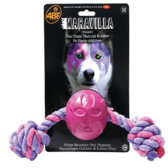 Interactive 4bf Mask Rope & Ball Toy for Techno M Dog - Fun and Engaging Playtime!