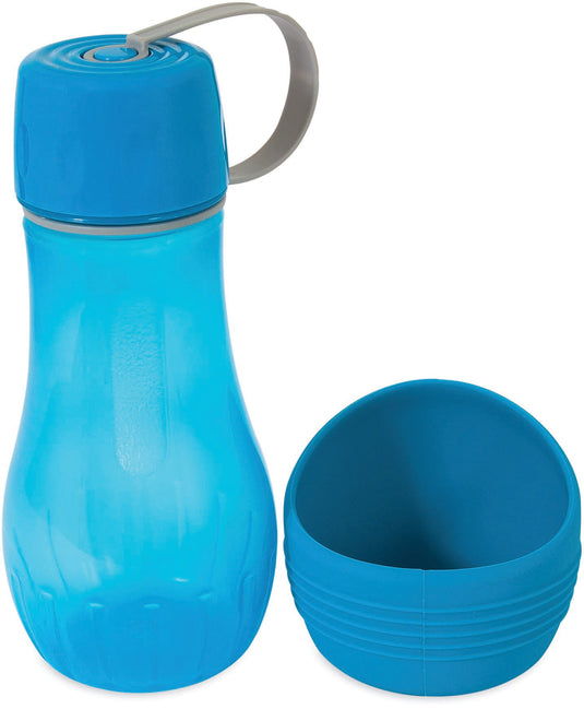 Petmate Replendish Travel Bottle - 16oz Blue Dog Bowl for Hydration on the Go