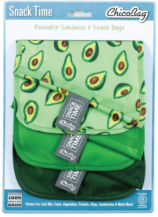 Chicobag Snack Time Poly Lemon Sacks - Reusable Snack Bags for Eco-Friendly Snacking