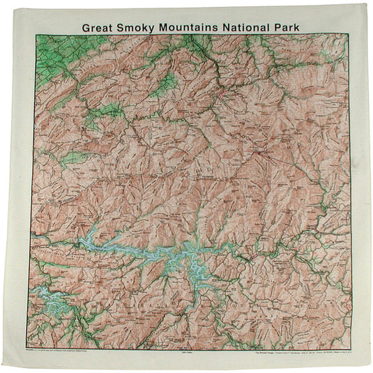 Explore in Style with The Printed Image National Parks Topo Bandanas - Rocky Mountain Edition