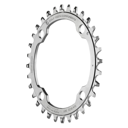 Wolf Tooth Drop Stop A Chainring 32t 104 BCD 9/10/11/12-Spd 88g Stainless Steel