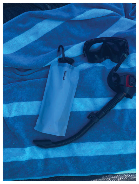 Vapur 1L Eclipse Blue Steel: Reusable, Foldable Water Bottle for On-the-Go Hydration