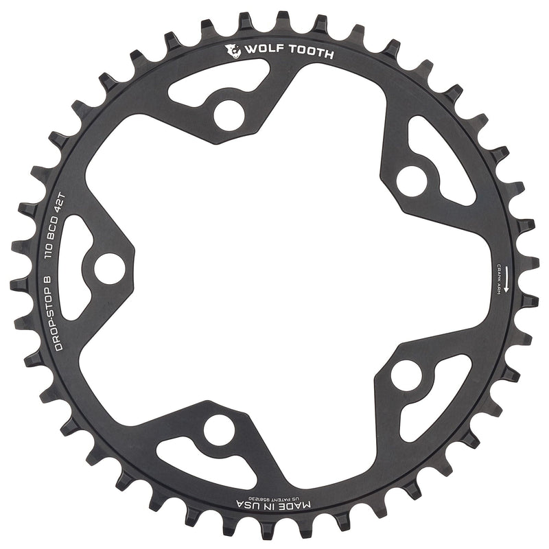 Load image into Gallery viewer, Wolf Tooth Chainring 42t 130 BCD 5-Bolt 10/11/12-Spd Alloy Blk Road Cyclocros
