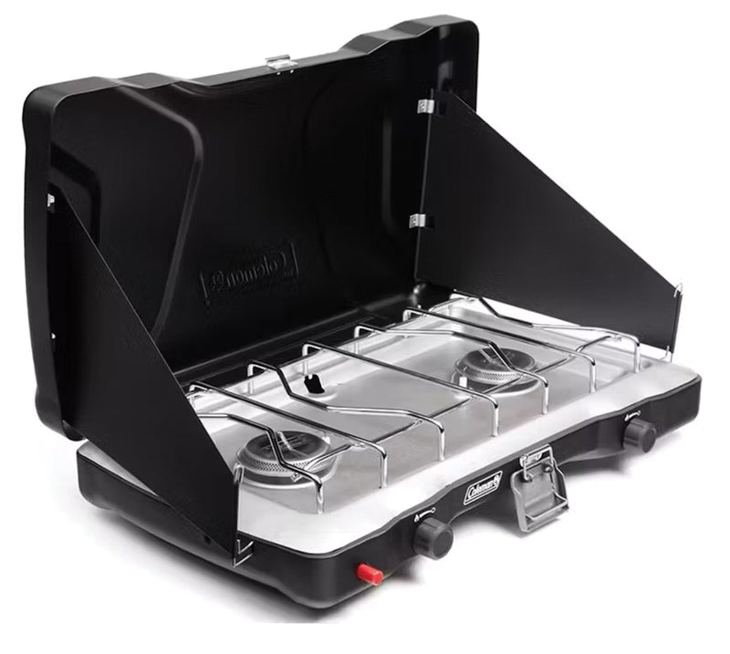 Load image into Gallery viewer, Coleman Triton+ 2 Burner Stove in Black - Portable Outdoor Cooking Solution
