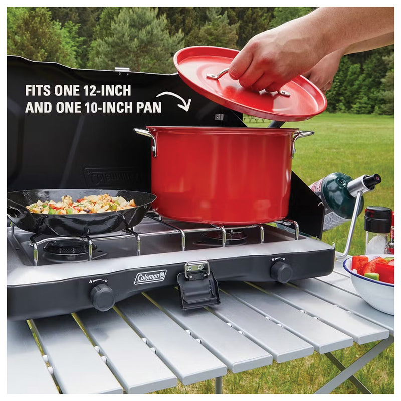 Load image into Gallery viewer, Coleman Triton+ 2 Burner Stove in Black - Portable Outdoor Cooking Solution
