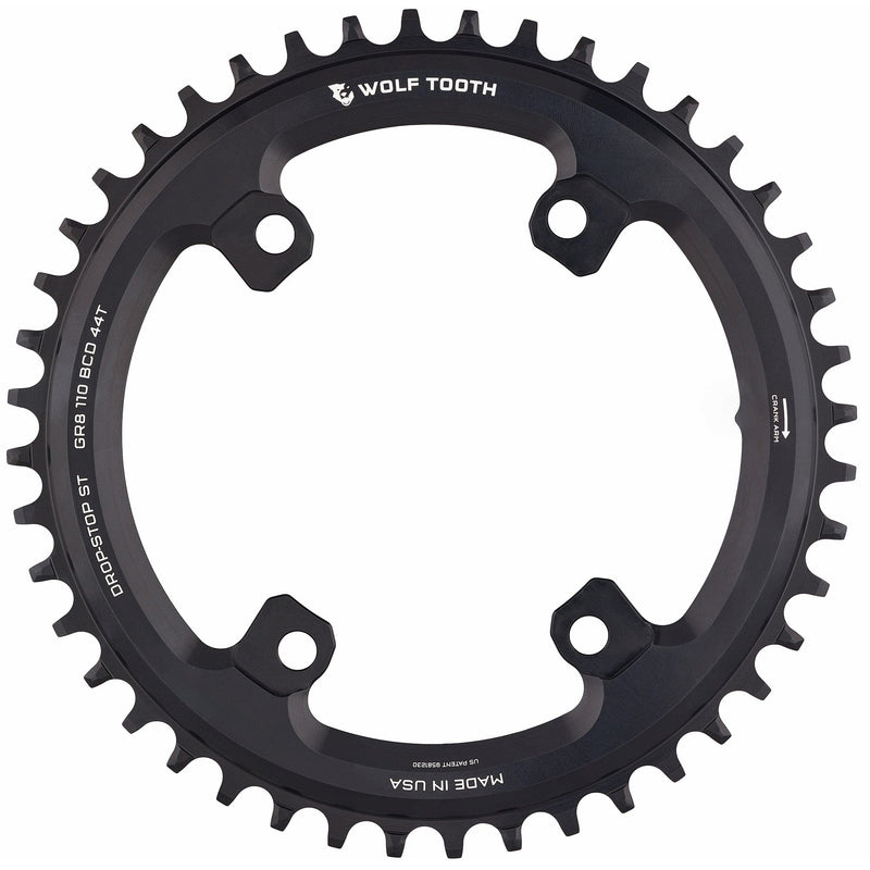 Load image into Gallery viewer, Wolf Tooth Aero 110 Asymmetric 52t Chainring for Shimano GRX 800 Series | CNC Machined Aluminum, Drop-Stop ST, 12-Speed Hyperglide+ Compatible, Lightweight Race-Performance Bicycle Components with Wide/Narrow Tooth Profile
