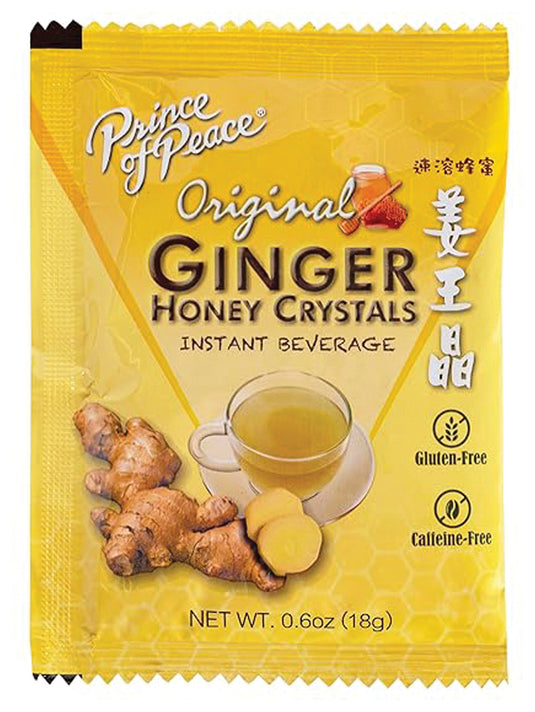Prince Of Peace Ginger Honey Crystals: Instant Soothing Herbal Drink Mix Pack of  10